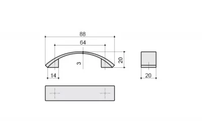 Ручка-скоба 64мм, отделка хром матовый