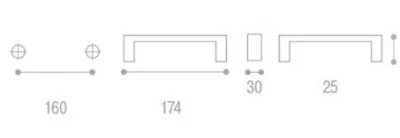 Giusti: Ручка металлическая со вставкой - WMN.716.160.MB02