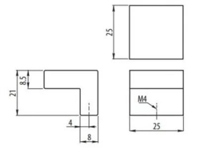 Ручка мебельная UZ-55 C=25, алюминий GTV UZ-55-025-05