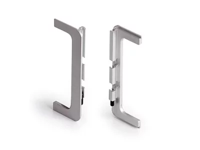 Комплект торцевых заглушек П-образных среднего профиля GOLA Alphalux(2 части:L+R), алюминий