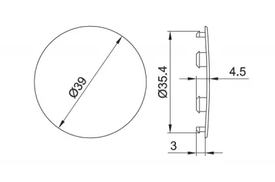 Заглушка d.35мм для стяжки червячной, отделка белая