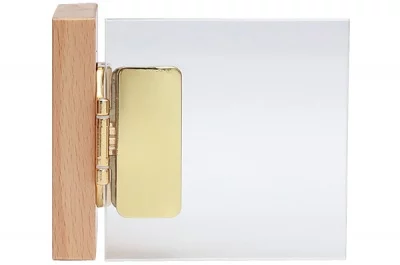 Петля вкладная для стекла, угол открывания 180°, отделка латунь