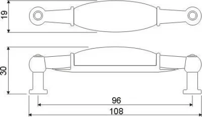 Мебельная фарфоровая ручка старое золото/золотой колос GTV UP-WP0728-BK