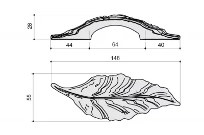Ручка-скоба 64мм, отделка серебро