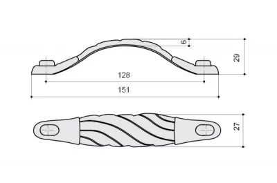 Ручка-скоба 128мм, отделка бронза "Валенсия"