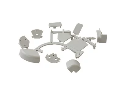 Комплект соединителей прямоугольного пристеночного бортика FIRMAX(12частей), пластик, серый