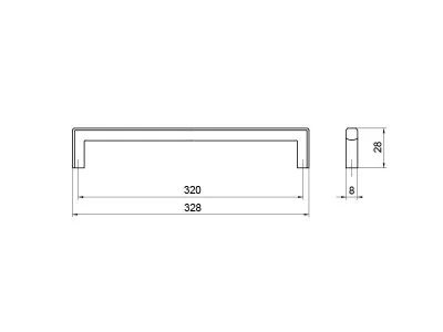 Ручка-скоба 320мм, графит