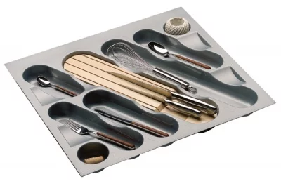 Ёмкость в базу 600 для столовых приборов, цвет серый металлик