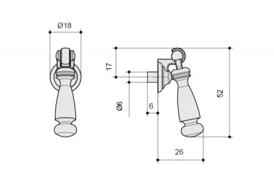Ручка-серьга, отделка золото глянец + белая эмаль