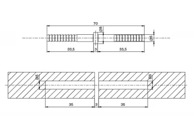 Соединитель фасадов d.5мм, отделка цинк