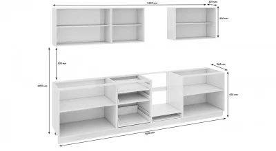 Кухонный гарнитур длиной - 300 см (со шкафом НБ) Кухонный гарнитур длиной - 300 см (со шкафом НБ)