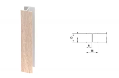 Комплект угловых элементов для цоколя ПВХ H.150, беленый дуб