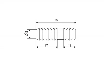 Шкант 8х30мм пластиковый, отделка белый (за 100 штук)