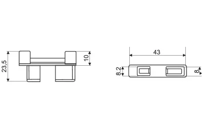 Заглушка к профилю под установку ручки, светло-коричневая