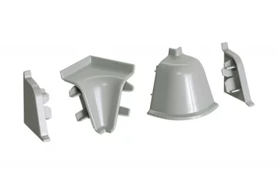 Комплект угловых элементов для овального бортика, цвет серый