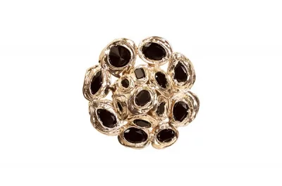 Ручка-кнопка, отделка золото + горный хрусталь