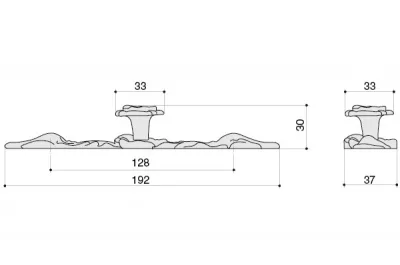 Ручка-кнопка с накладкой, отделка слоновая кость