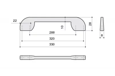 Ручка-скоба 320-288мм, отделка хром глянец