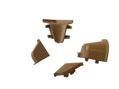 Комплект соединителей овального пристеночного бортика (VER%/35), (4ч.:2 загл., 90°внут.+90°внеш.)пластик, бежевый 94110