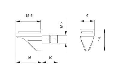 Полкодержатель 2K для стекла, отделка коричневый (за 100 штук)