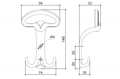 Вешалка, отделка бронза
