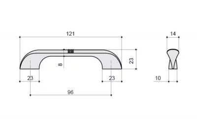 Ручка-скоба 96мм, отделка бронза