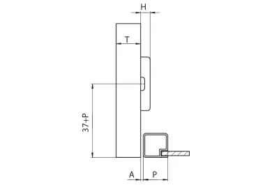 Петля 110 вкладная для алюминиевой рамки, Slide-on, отделка никель