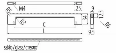 Ручка с кристалами CRA14 C=192, хром GTV UZ-CRA14-192
