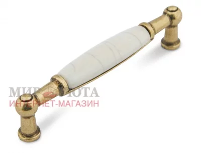 Ручка-скоба 96мм бронза состаренная/керамика состаренная: UP214AB/MLK