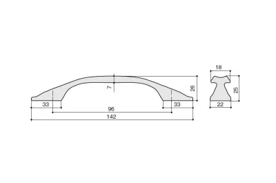 Ручка-скоба 96мм, отделка медь Сиена