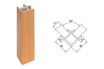 Комплект угловых элементов для цоколя ПВХ H.150, ольха
