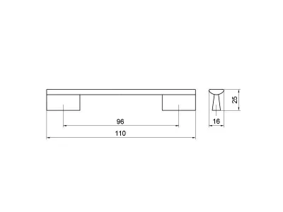 Ручка-скоба 96мм, хром