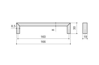 Ручка-скоба 160мм, отделка хром матовый