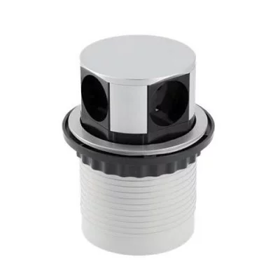 GTV: Удлинитель круглый врезной 4 розетки CHARGER (Schucko), провод 1, 5м, алюминий: AE-BPW4S100-53