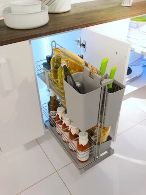 Kessebohmer: Контейнер для кухонных предметов «Кукинг АГЕНТ» отделка - титан.