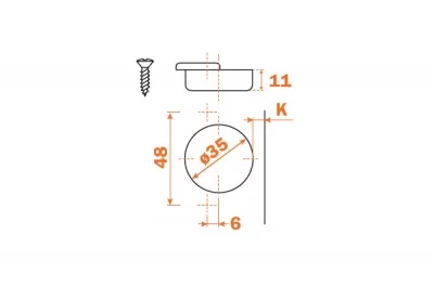 Петля терминальная (толщина фасада до 32 мм)