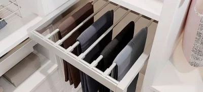 GTV: Вешалка для брюк WG-WSPOD60-10 белая, с доводчиком, полного выдвижения: WG-WSPOD60-10