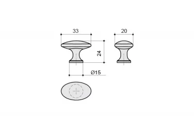 Ручка-кнопка, отделка бронза античная французская