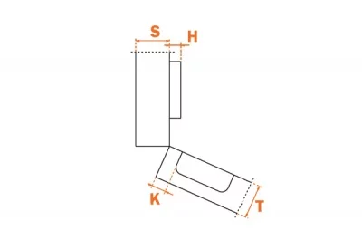 Петля 30" угловая с доводчиком, отделка титаниум