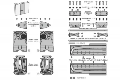 Plano Комплект фурнитуры для центральной двери (левой)