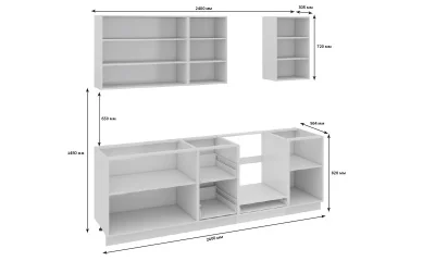 Кухонный гарнитур длиной - 240 см (со шкафом НБ)