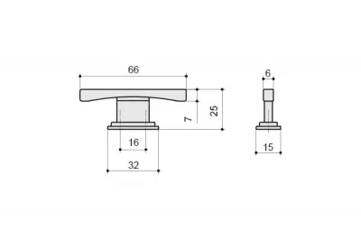 Ручка-кнопка 16мм, бронза матовая