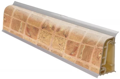 077.Бортик овальный L=4000, плитка коричневая