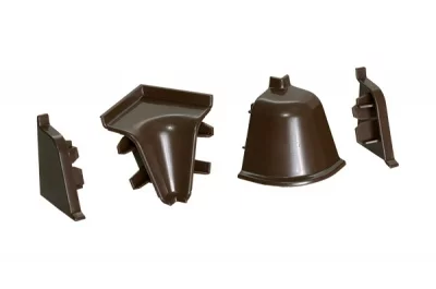 Комплект угловых элементов для овального бортика, цвет темно-коричневый