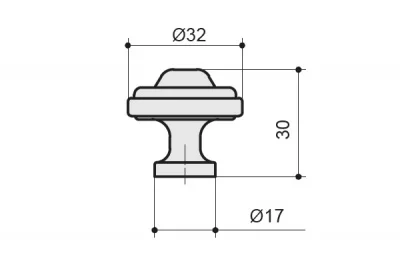 Ручка-кнопка, отделка бронза английская