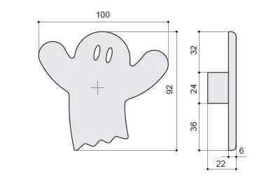 Ручка-кнопка, отделка белая