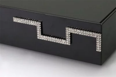 Накладка декоративная фигурная с кристаллами, правая, отделка никель + горный хрусталь