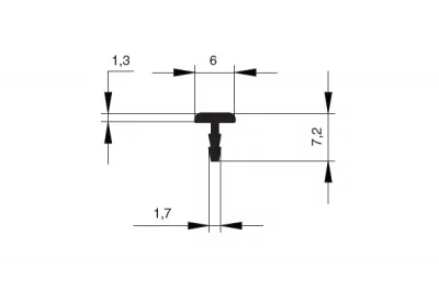 Профиль декоративный под пропил , L=4100мм, отделка алюминий анодированный