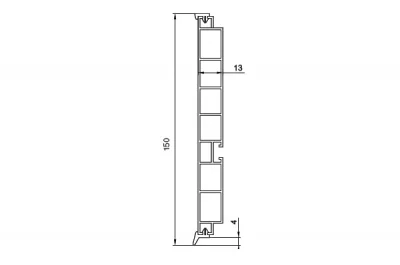 0330 Цоколь ПВХ H.150, L=4000, черный глянец
