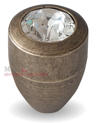 Ручка-кнопка D15мм бронза состаренная с кристаллами Сваровски: 2049K.23